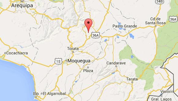 Un sismo de magnitud 3,9 se registró en Moquegua, la tarde del domingo a las 12:18 horas. (Foto captura)