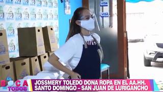 Jossmery Toledo donó ropa a familias vulnerables de Chosica