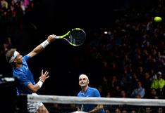 Federer y Nadal casi terminan chocándose en su juego de dobles [VIDEO]
