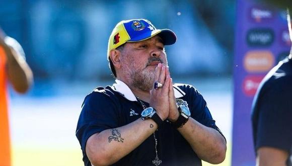 Diego Maradona es entrenador de Gimnasia y Esgrima La Plata. (Foto: AFP)