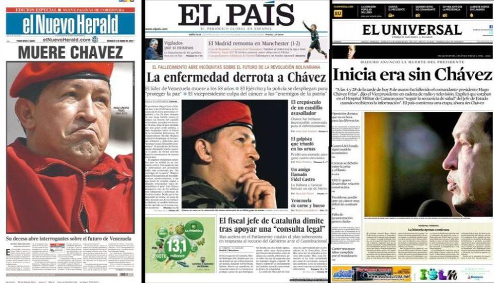 La noticia de la muerte de Chávez fue el principal tema del día.
