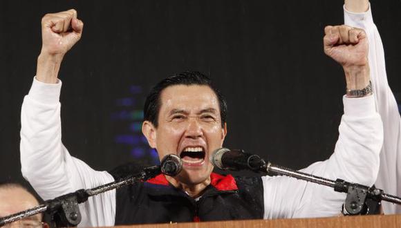 Ma Ying-jeou se dirigió a sus seguidores tras conocer victoria. (AP)