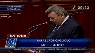 Rafael Roncagliolo responde en 'sesión secreta' del pleno sobre Movadef