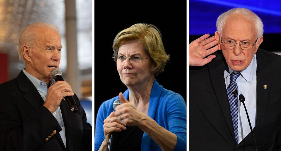 Entre los más voceados se encuentran: Joe Biden (77 años), Elizabeth Warren (70 años) y Bernie Sanders (78 años). (AFP).