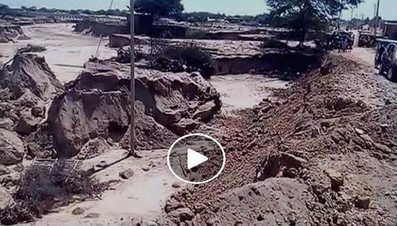 La Libertad: San Pedro de Lloc se inundó por desborde del río Chilco. (Captura)
