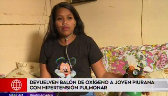 La joven sufre de hipertensión pulmonar. (Foto: Captura/América Noticias)