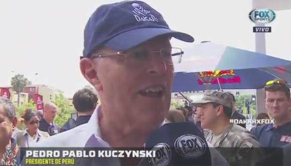 Kuczynski se mostró satisfecho y alegre porque el Dakar haya "regresado al Perú luego de cinco años". (FoxSports)