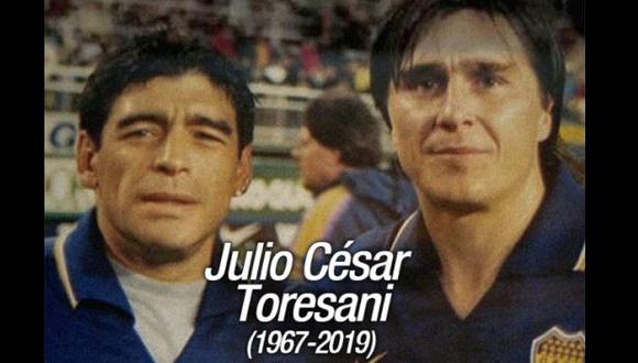 La despedida de Diego Maradona a Julio César Toresani. (Foto: Diego Maradona)
