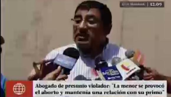 Miguel Odar, abogado de Núñez Criollo, indicó que la menor tomó las pastillas abortivas. (Captura)