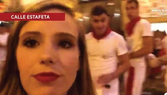 Reportera decidió grabar en directo lo que puede vivir una mujer en la fiesta de San Fermín.