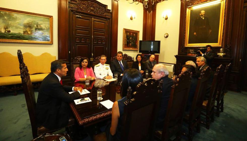 Ollanta Humala se reunió con los líderes políticos para informarles sobre el presunto espionaje de Chile. (Andina)