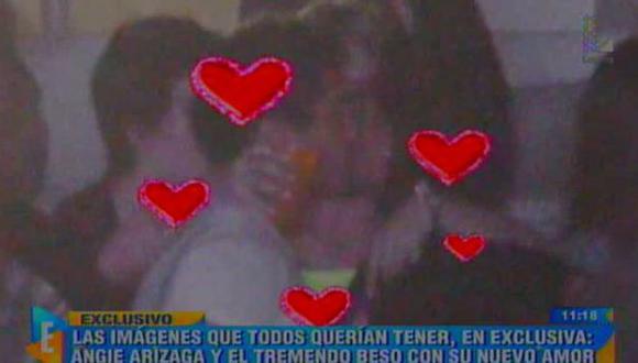 Angie Arizaga fue ampayada en romántico beso con Alfredo Zúñiga. (Latina)