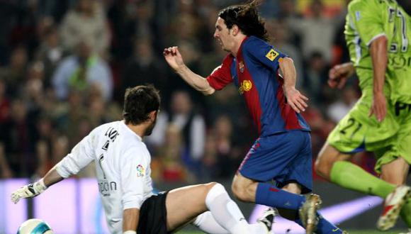 Lionel Messi se lució aquel 18 de abril del 2007 con un doblete ante Getafe. (Foto: AFP)