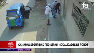 Cámaras de seguridad registran diversas modalidades de robo en las calles de la capital