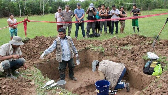 En junio pasado, se exhumó el cuerpo de Edgardo Isla en Huánuco. (Fiscalía).