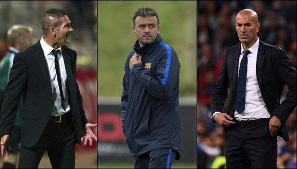 Simeone, Luis Enrique y Zidane integran una lista de 10 candidatos. (AFP/Reuters)