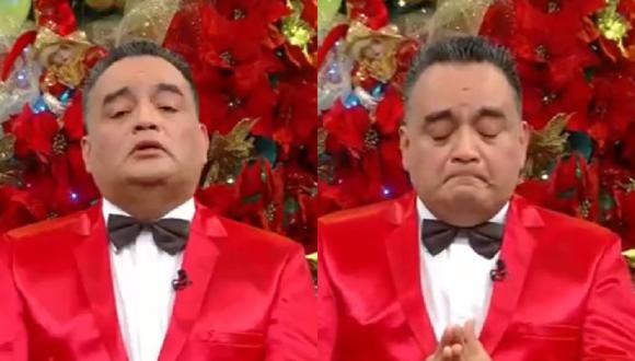 Jorge Benavides se conmueve en medio de su mensaje de Navidad. (Foto: Captura ATV).