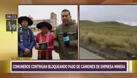 Dirigente Carlos Quispe anunció que emprenderán una medida de protesta si la minera Las Bambas no cumple con su responsabilidad. (Captura: Canal N)