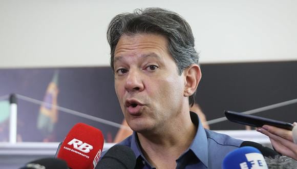 El candidato de izquierda, Fernando Haddad, dirigió sus críticas hacia Jair Bolsonaro, quien obtuvo un 46% de los votos en la primera vuelta electoral. (Foto: Getty)