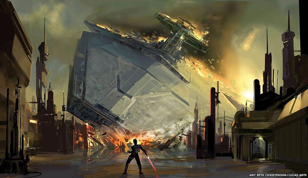 Esta imagen de LucasArts pertenece al videojuego “The Force Unleashed”. Concepto artístico fue creado por Amy Beth Christenson. (BBC)