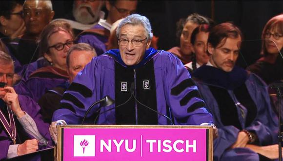 Robert De Niro da un discurso muy sincero a todos los alumnos de la escuela de artes de NYU (Captura)