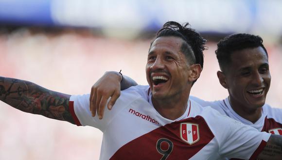 Gianluca Lapadula anotó el primer gol de Perú ante Nueva Zelanda. Foto: Daniel Apuy / @photo.gec
