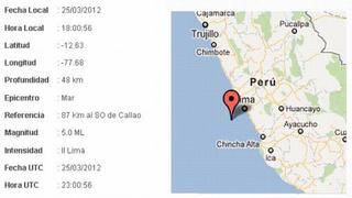 Temblor de 5 grados de magnitud sacudió esta tarde Lima y Callao