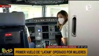 Primer vuelo de Latam operado solo por mujeres partió de Lima a Tarapoto