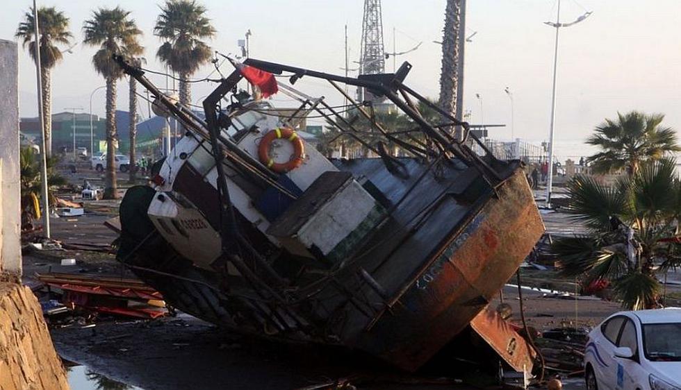 Terremoto en Chile: Así quedaron las embarcaciones en el puerto de Coquimbo. (Radio BioBio)