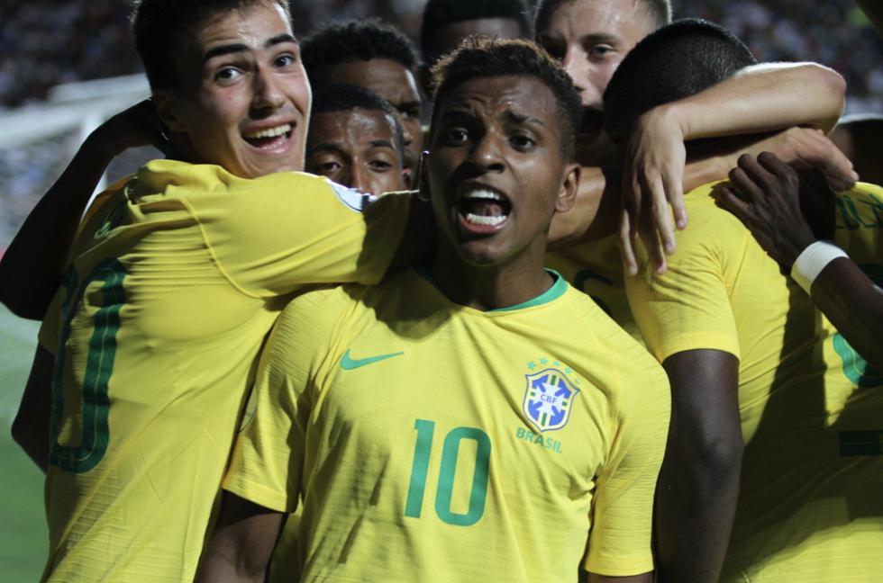 Brasil venció 2-1 a Venezuela, que perdió el invicto en el Sudamericano Sub 20. (Twitter Sudamericano Sub20 Chile)