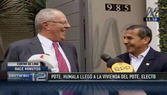 PPK, Ollanta Humala y Nadine Heredia almuerzan horas antes de anunciarse nuevo gabinete. (Captura de TV)