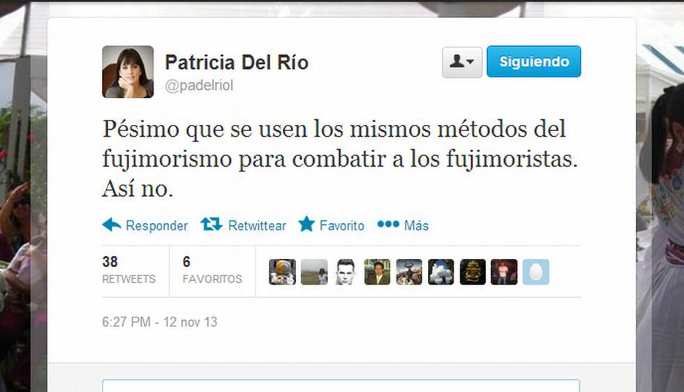 Patricia del Río lamentó que el oficialismo y sus aliados hayan desactivado una subcomisión clave para los derechos humanos en el país. (Twitter)
