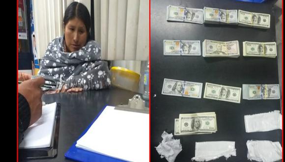 Mujer fue detenida con más de 70 mil dólares adheridos a su cuerpo en Puno (FOTOS: GEC)