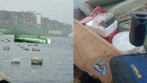 VIDEO: Pescadores aprovechan caída de containers al mar y se llevan productos que quedaron flotando